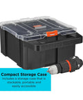 Matrix 20V Max Hammer Drill Attachment For Masonry Drills Brick And Concrete with storage case shown on white background.