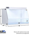 Heavy-Duty 40-Inch Wide Ducted Fume Hood With 6-Inch Exhaust Collar And LED Lighting For Lab Fume Control side view