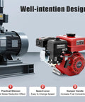 212cc Gas Powered Engine 7.5HP 3000W 4 Stroke Pull Start Motor next to generator with features displayed