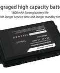 Four Pack Two Way Radio Replacement Battery 1800mAh high capacity battery with label showing specifications and brand
