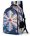 Christmas Frost Snowflake Print Unisex Backpack With Large Capacity Durable Polyester Material Breathable Everyday Carry Daypack