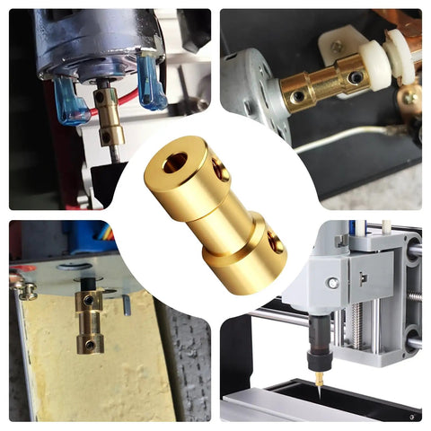 Brass Shaft Couplers Set Of 10 2mm To 2mm Motor Shaft Couplings With Set Screws High Temperature Resistant Use in DIY Projects