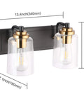 20.1 Inch Black Vintage Bathroom Vanity Light With Modern Glass Globe Shade Brass Wall Lamp Two Light Fixtures Easy 15 Minute Install