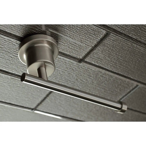 Concord 5 Piece Bathroom Accessory Set In Brushed Nickel Wall Mount toilet paper holder on tile wall