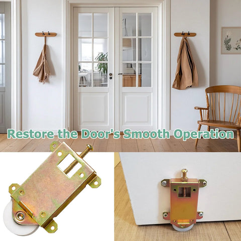 Two Pack Sliding Mirror Closet Door Rollers Replacement, 2-1/2 Inch Wheel, Precise Fit For Wood Framed Sliding Mirror Doors
