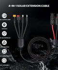 4 In 1 Solar Connector Kit With DC7909 DC5521 Anderson And XT60 Adapters For Solar Panels And Power Stations 16 AWG 2M Cable Length