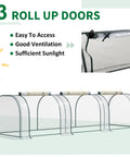 Diagram of 11 By 3 By 2.5 Ft Mini Greenhouse Portable Tunnel With Roll Up Zippered Doors UV Waterproof Clear Plastic Cover