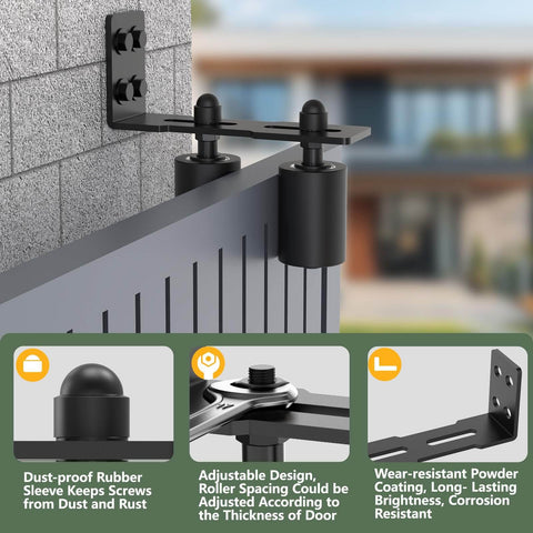 Adjustable Sliding Gate Roller Hardware Kit With Heavy Duty Steel Wall Mount Bracket And Nylon Roller Guide for sliding gates
