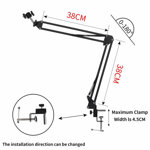 Adjustable stand for Two Pack 50W LED UV Screen Printing Exposure Lights with 360° rotation and clamp, suitable for heavy-duty prints.