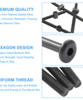 Drop Dead Solid Heavy Duty Carbon Steel M6 Bunk Bed Bolts And Barrel Nut Kit With Hex Wrench Four Inch Black components overview