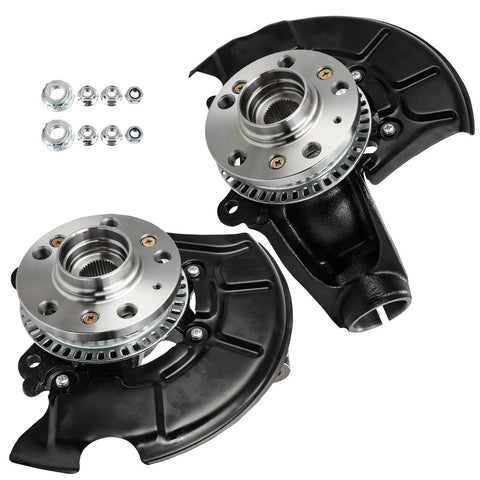 Front Left And Right Steering Knuckle And Wheel Hub Bearing Assembly Kit For Volkswagen Beetle 1999 To 2010 Golf 2000 To 2006 Jetta 1999 To 2005 Fits 288 MM Rotors Two Piece Replacement