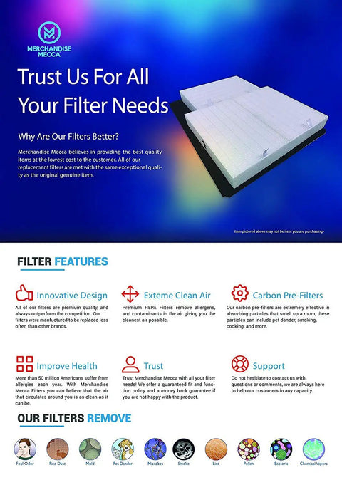 Replacement Filter Kit With 2 Filters And 4 Carbon Pre Filters For Oreck Air Purifiers Fits Airvantage WK10002QPC And Airvantage Plus Pet WK10052QPC Easy Install And Long Lasting Fresh Air