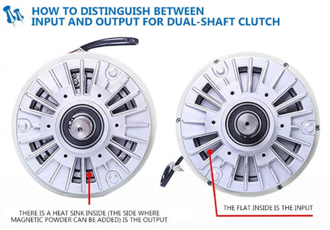 25Nm Double Shaft Magnetic Powder Clutch And Brake System For Dual Axis Tension Applications input output distinction