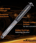 Close-up of 0-3 Inch Rear Shock Absorbers For Jeep Wrangler JK JKU 2007 2018 G1 against Jeep background