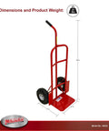 Heavy Duty Pail Cart With Single Handle And 800 Pound Capacity, 10 Inch Pneumatic Tires For Rough Terrain