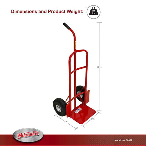 Heavy Duty Pail Cart With Single Handle And 800 Pound Capacity, 10 Inch Pneumatic Tires For Rough Terrain