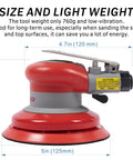 Lightweight Pneumatic Random Orbital Sander For Five Inch Palm Use Three Sixteenths Inch Orbit 12000 RPM Low Vibration
