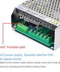 Front view of 0 To 100V DC PWM Power Supply for 500W brushed spindle motor with 6A output, showing MACH3 function port.
