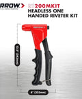 Headless One Handed Rivet Tool Kit For Metal Fabric Leather And Auto Repair Manual Riveter Set dimensions