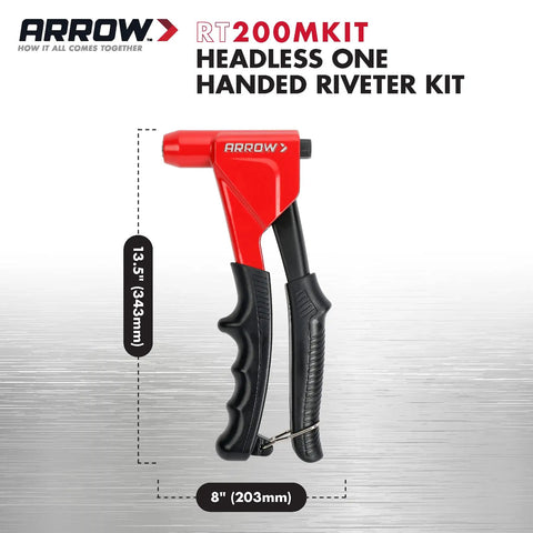 Headless One Handed Rivet Tool Kit For Metal Fabric Leather And Auto Repair Manual Riveter Set dimensions