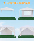 10x10 Feet Outdoor Gazebo With Detachable Sidewalls UV Blocking Waterproof Canopy Tent For Parties And Weddings