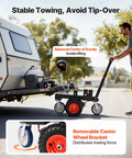 VEVOR Electric Trailer Dolly Moves 3600 Lbs With Ease, showing balanced towing with removable caster wheel bracket.