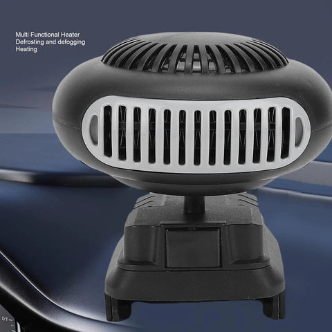 Portable 21V Car Heater And Defroster With 170W Rapid Warm Up Fan, Battery Powered Auto Warmer on dashboard