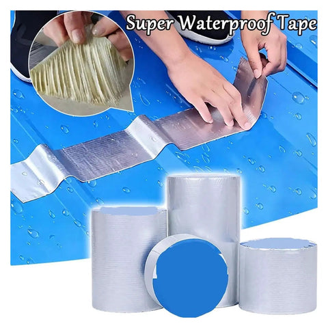Person applying Top Notch Self Adhesive Butyl Tape For Roofs Ducts And Hoses Waterproof Weatherproof Sealant For Quick Fixes 5M By 15CM