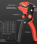 Two In One Wire Stripper And Cutter For 10-24 AWG Cables Adjustable With Auto Return Spring DIY Friendly, front view.