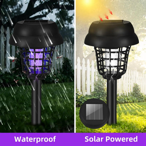 Sun Powered Outdoor Mosquito Zapper For Your Yard Garden And Patio No Outlet Needed Auto On Off With Waterproof Bug Trap