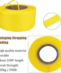 All‑In‑One Pallet Strapping Kit With Poly Strapping Bundle Tool And Sealer, Heavy Duty Packaging Banding Set with 3200 Ft yellow strapping