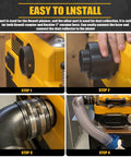 Dust Gets Routed Fast With This Badass Planer Vacuum Adapter Replacement Compatible With Dewalt Dw735 Units For A Tight As A Drum Hookup That Keeps Your Workspace Clean And Makes Woodworking A Breeze, showing installation steps.