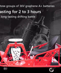 Side view of red Adult Drift Go Kart With 360 Degree Spin 12 MPH Top Speed Up To 40 Minutes Run Time indoor outdoor use