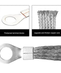 Badass Heavy Duty Flexible Braided Copper Engine Grounding Straps Five Pack showing thickened terminal blocks and braided copper design.