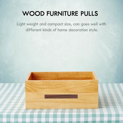 Two Pack Walnut Wood Drawer Handles 150mm Center To Center Cabinet Pulls For Kitchen Dresser Wardrobe And Furniture