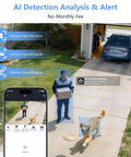 No Drill Magnetic Window Camera For Inside Or Outside Monitoring Through Glass 4K 8MP Lens With 32GB SD Card, AI human detection