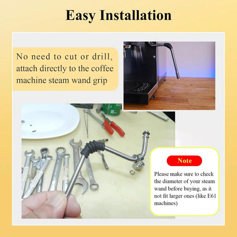 Easy installation for Two Pack Steam Wand Rubber Cover Finger Guard Sleeve with 6 mm opening on espresso machines.