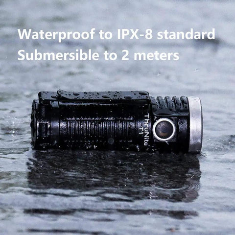 T1 Magnetic Tailcap EDC Flashlight USB Rechargeable Stepless Dimming Up To 1500 Lumens XHP50 waterproof on wet surface