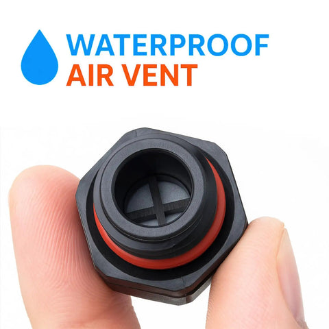 Top Shelf M12 Waterproof Breather Plug With O Ring For Junction Boxes And Outdoor Electrical Enclosures Built Tough To Handle Heavy Rain And Dust Without Breaking A Sweat Pair, held by hand.