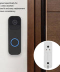 Installed Two Pack White Doorbell Backplates For Video Doorbell Mounting Plate Replacement And Battery Cover Easy Install Back Plate