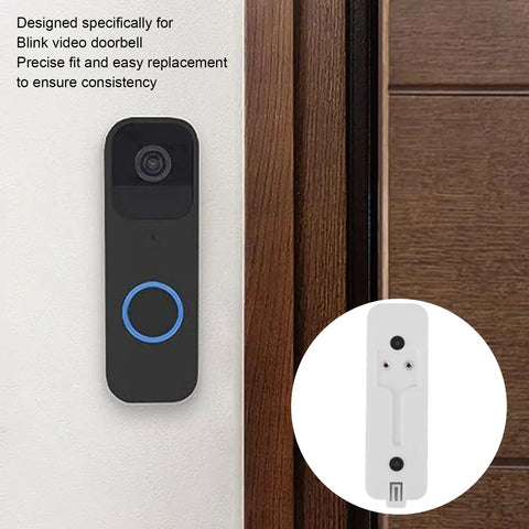 Installed Two Pack White Doorbell Backplates For Video Doorbell Mounting Plate Replacement And Battery Cover Easy Install Back Plate