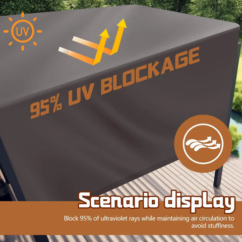 Backyard Friendly Universal Pergola Replacement Canopy For Outdoor Patio And Porch, Waterproof Shade Top Cover, 95% UV Blockage