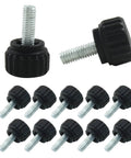 24 Pack M4 Knurled Thumb Screws 10 Mm Black Carbon Steel With Knurled Handles For No Fuss Grab And Go Monitor Mounting Clamps