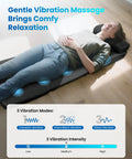 Full Body Massage Mat With Heat And Shiatsu Kneading For Deep Tissue Back Pain Relief in use, highlighting vibration settings