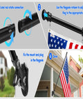 Upgraded 5 Ft Stainless Steel Flagpole Kit With Rock Solid Outdoor Bracket And Smooth 360 Swivel Rings Built Tough no fuss setup instructions.