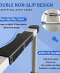 Close-up of Aluminum Telescoping Ladder 16 Point 5 Feet Extension With Triangle Stabilizers, Anti Slip Wide Pedals, Safe Locking