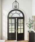 Chic Rustic Black 4 Light Chandelier With Metal Cage Pendant Adjustable Chain Hanging Light Fixture For Kitchen Island And Dining Room.