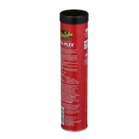 Plex Extreme Pressure Premium Red Grease 14 Oz Multi Purpose Lithium Complex Grease cartridge side view