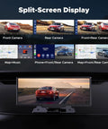 Wireless CarPlay And Android Auto Portable Car Stereo For Your Ride With 2.5K Dash Cam And 1080P Backup Camera split-screen display