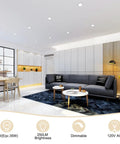 2 Inch LED Recessed Lighting Kit Dimmable Downlight 3W 35W Halogen Equivalent CRI80 5000K Daylight White Ceiling Light in modern living room